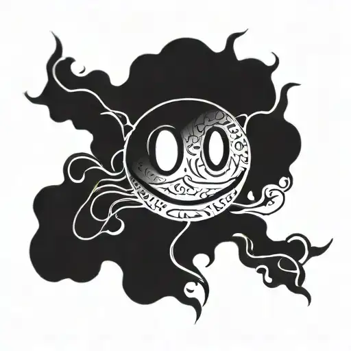 psychodelic smiley face tattoo design idea