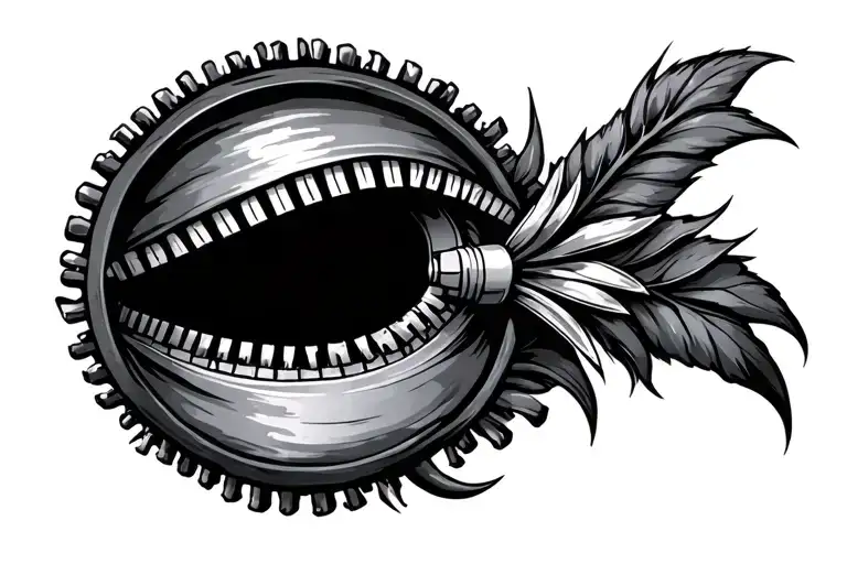 Zipper tattoo design idea