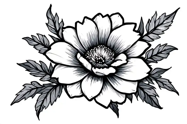aquarius flower tattoo design idea