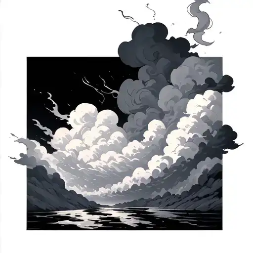 Filler Clouds and Smoke tattoo design idea