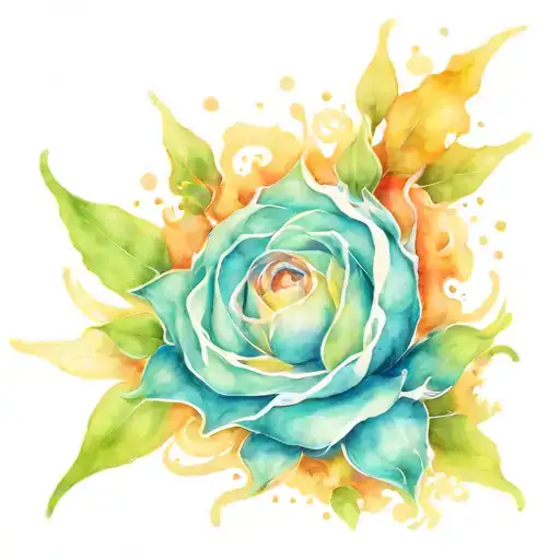 watercolor pound neptun tattoo design idea