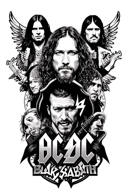 Kings of leon, ACDC and Black sabbath tattoo design idea