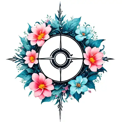 reiki cho ku rei  symbol from flowers tattoo design idea