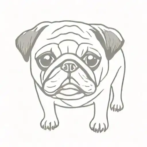 pug dog tattoo design idea