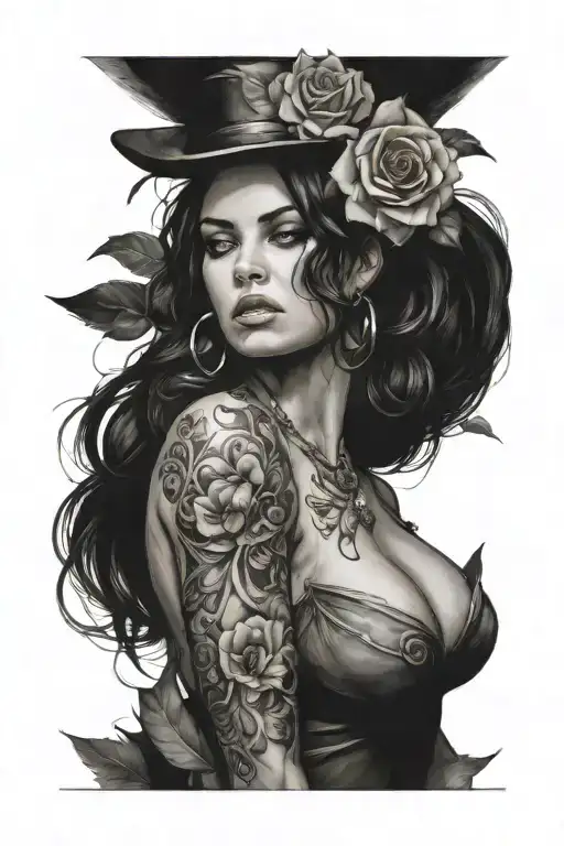 independent strong woman tattoo design idea
