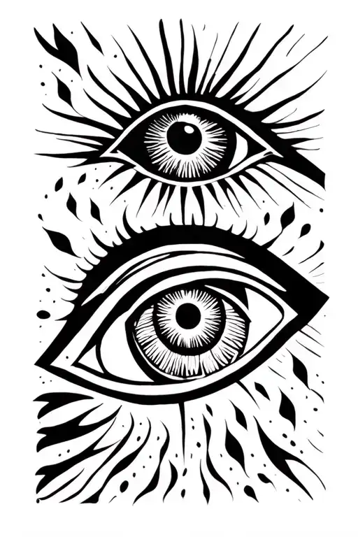 mind body soul life and death all seeing eye tattoo design idea
