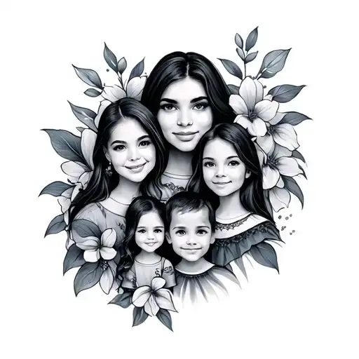 Family Of 5 tattoo design idea