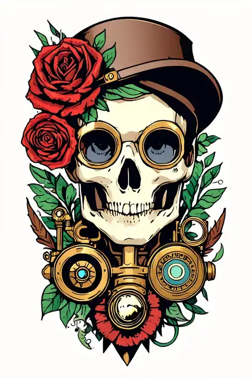 steampunk inspired tattoo tattoo design idea