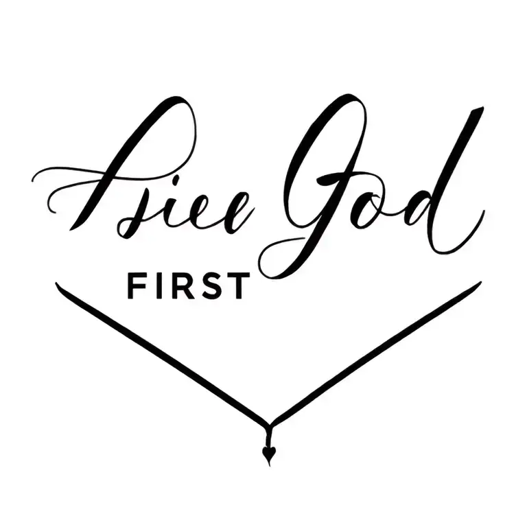 above all God first  tattoo design idea