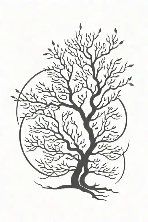 a simple tree with the branches being lightning  tattoo design idea