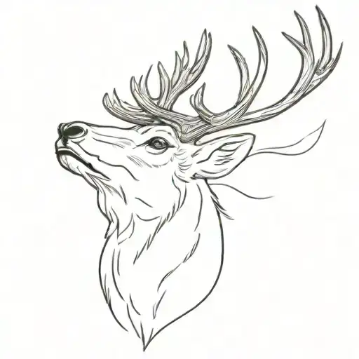 elk head tattoo design idea