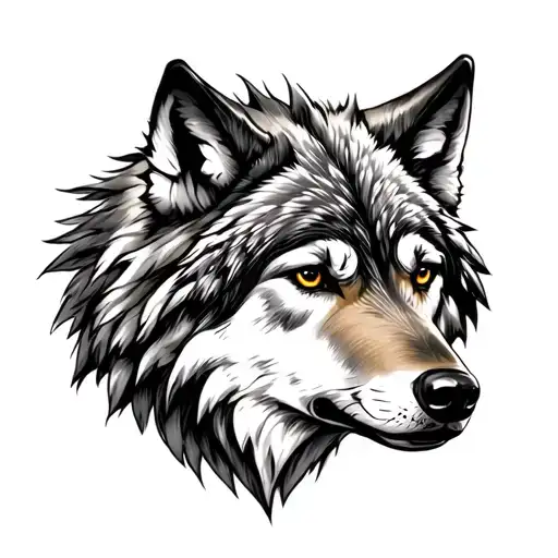 Wolf looking tattoo design idea