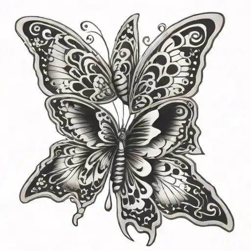 paw print butterfly wings tattoo design idea