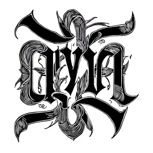 letter stacking oya chad tattoo design idea