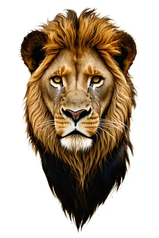African savanna with lion head tattoo design idea