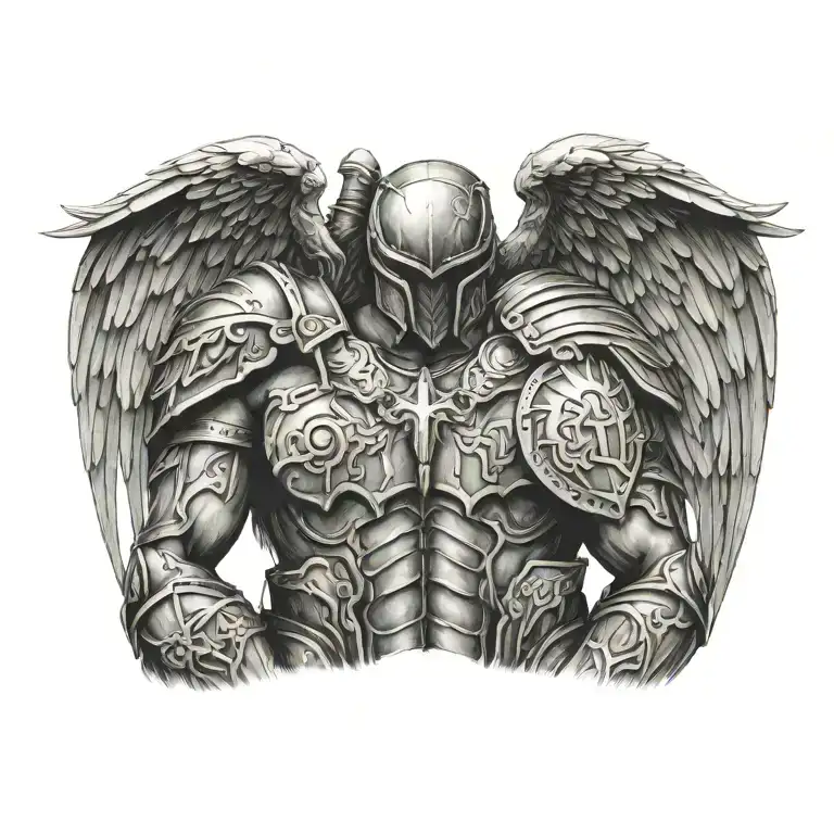 shoulder armor tattoo arch angel tattoo design idea