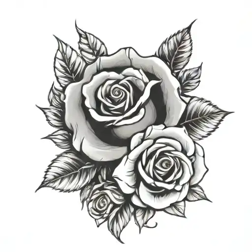 turbo and roses tattoo design idea