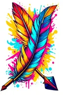 feather arrow tattoo design idea