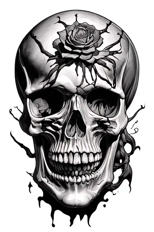 Skull Mysterious and Dark tattoo design idea
