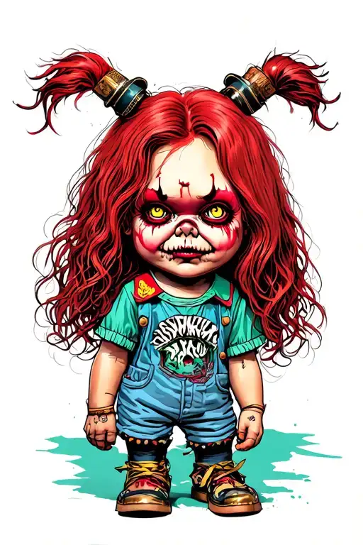 chucky tiffany cartoon scary tattoo design idea