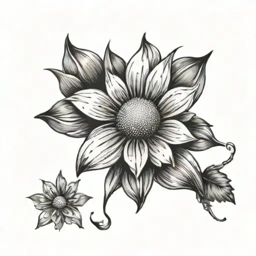 number 93, flower Chamomile, holy spirit symbol tattoo design idea