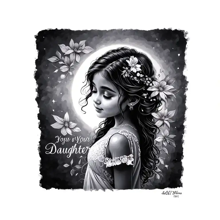 name and date of your daughter tattoo design idea