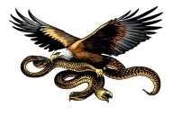 eagle fighting snake tattoo design idea
