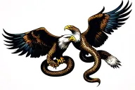 eagle fighting snake tattoo design idea