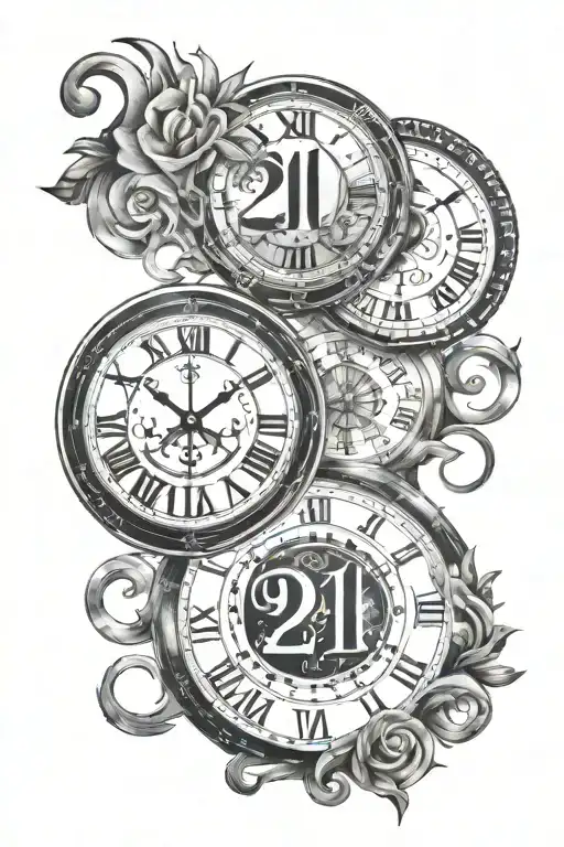 Roman Numerals of twenty, twenty one and twenty two tattoo design idea