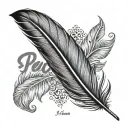 pecock feather with name on it kushal sunsine Gemini and date of birth 7 August 1991 tattoo design idea