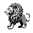 lions main into Celtic knotwork tattoo design idea