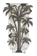 palm tree, rectangular tattoo design idea