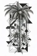 palm tree, rectangular tattoo design idea