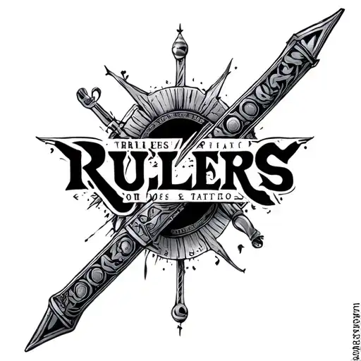 write the word ''RULERS'' in diferent sources tattoo design idea