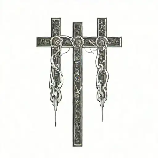 CROSS WITH EXACT MEASUREMENTS tattoo design idea