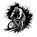 bicep tattoo that incorporates rowing, cycling, and Metal music tattoo design idea
