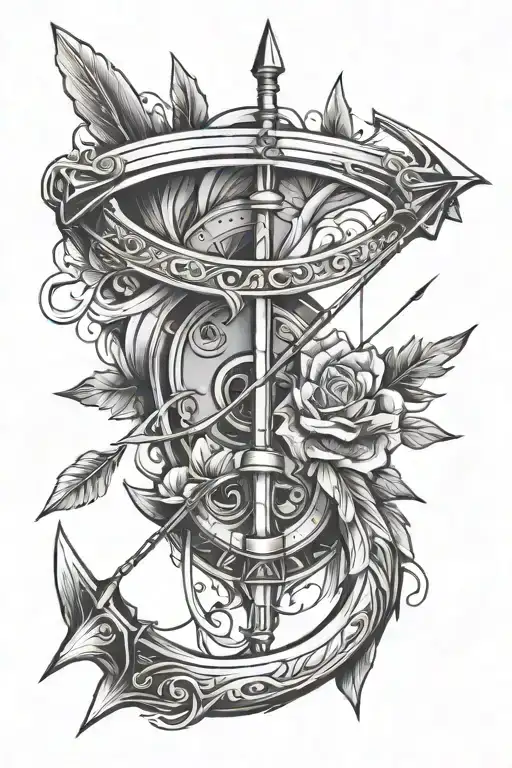 bow and arrow design tattoo design idea