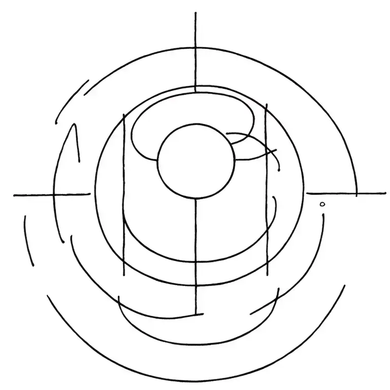 Soul & memory manipulation stand; disc symbol and the illusion of fate. tattoo design idea