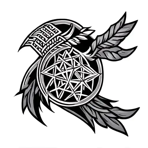 tribal viking forearm tattoo with sacred geometry patterns tattoo design idea