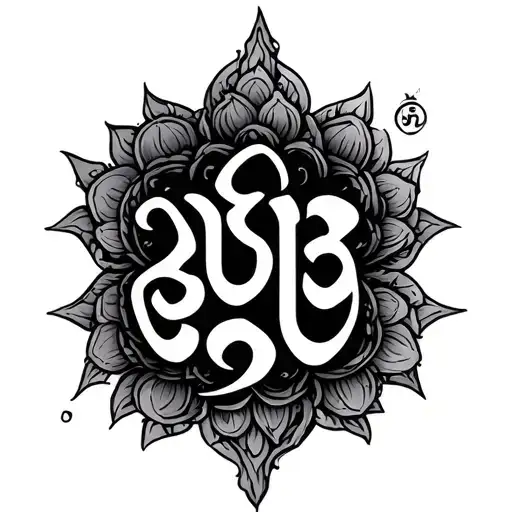 Brahma script in Hindi tattoo design idea