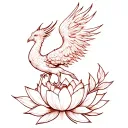 phoenix rising from lotus flower tattoo design idea