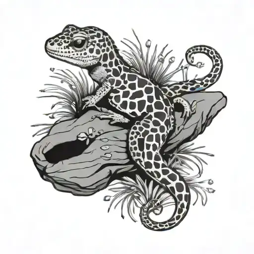 leopard gecko paw prints tattoo design idea