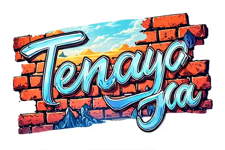 "Tenaya" brick wall tattoo design idea