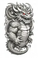 A bowser tattoo design combined with dragon creature body tattoo design idea