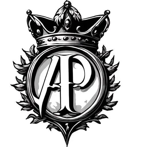 alpha phi omega logo above the crown tattoo design idea