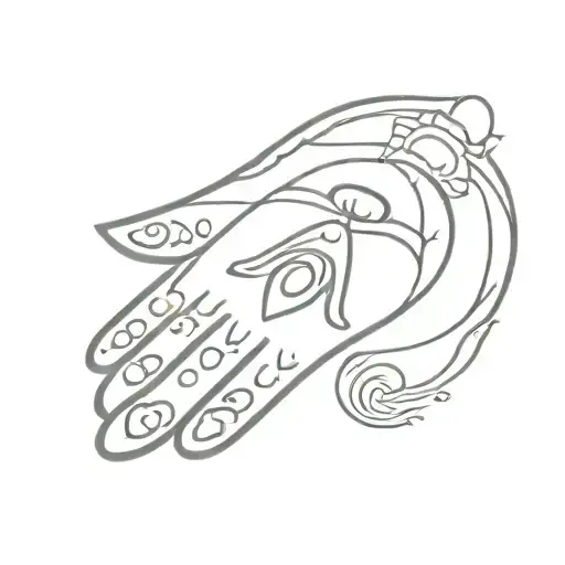 Hamsa hand tattoo design idea