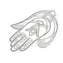 Hamsa hand tattoo design idea