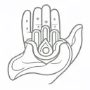 Hamsa hand tattoo design idea