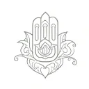 Hamsa hand tattoo design idea