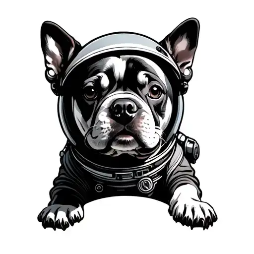 dog astronaut tattoo design idea